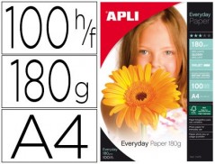 PAPEL FOTOGRAFICO APLI GLOSSE DIN A-4 PACK 100 FOLHAS DE 180