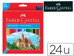 LAPIS DE CORES FABER-CASTELL C/ 24 CORES HEXAGONAL MADEIRA R