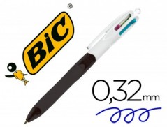 12un ESFEROGRAFICA BIC QUATRO CORES COM GRIP CORE PRETO PONT