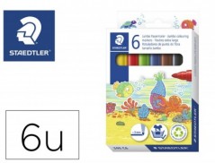 MARCADOR STAEDTLER COR JUMBO TRACO 3 MM -ESTOJO DE 6 CORES S