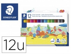 MARCADOR STAEDTLER COR JUMBO TRACO 3 MM -ESTOJO DE 12 CORES