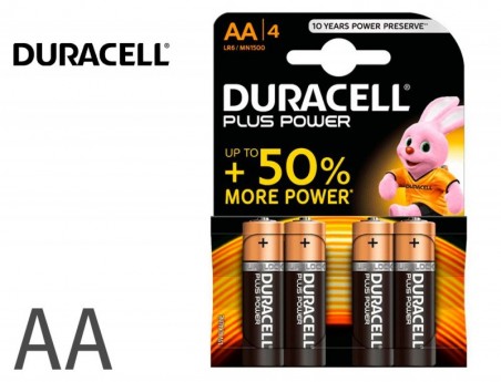 PILHAS DURACELL ALCALINA PLUS AA-BLISTER C/4 PILHAS LR6