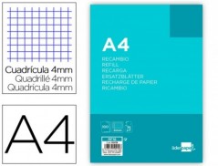 RECARGA LIDERPAPEL FOLIO 100 FOLHAS 80 GR QUADRICULADO 4 MM