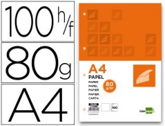 PAPEL LIDERPAPEL DIN-A4 80 GR  PACK DE 100 FOLHAS LISO 4 FUR