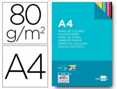 PAPEL DE COR LIDERPAPEL DIN-A4 80 GR PACKDE 100 FOLHAS 25 CO