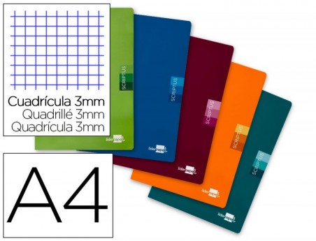 5un CADERNO ESCOLAR LIDERPAPEL SCRIPTUS 48 F DIN A4 QUADRICU