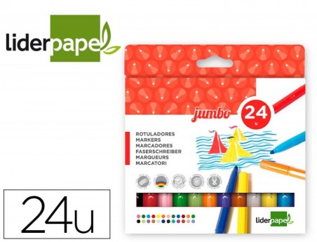 MARCADORES LIDERPAPEL FELTRO JUMBO CAIXA 24 CORES