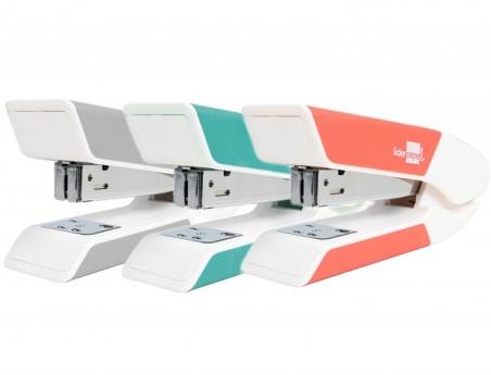 12un AGRAFADOR LIDERPAPEL PLASTICO CORES SORTIDAS AGRAFES 24