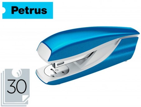 AGRAFADOR PETRUS MOD 635 WOW AZUL METALIZADO CAPACIDADE 30 F