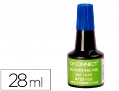 TINTA PARA ALMOFADA Q-CONNECT AZUL FRASCO DE 28 ML