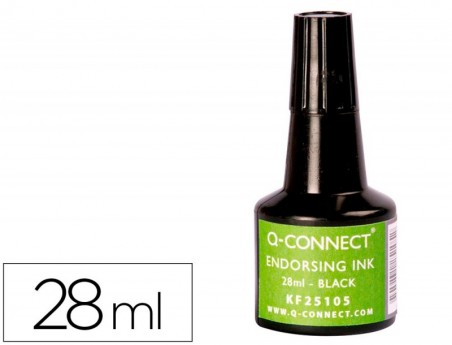 TINTA PARA ALMOFADA Q-CONNECT PRETO FRASCO DE 28 ML
