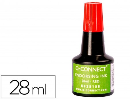 TINTA PARA ALMOFADA Q-CONNECT VERMELHO FRASCO DE 28 ML