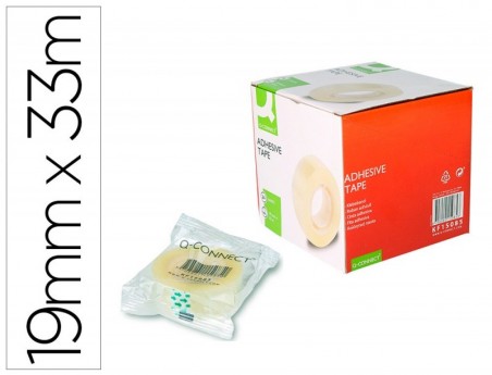 24un FITA ADESIVA Q-CONNECT 33 MT X 19 MM ENCELOFANADA