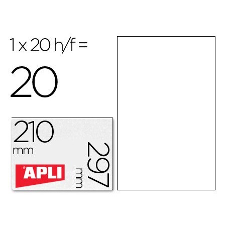 ETIQUETA ADESIVA APLI TRANSLUCIDAS 1225 TAMANHO 210X297 MM -