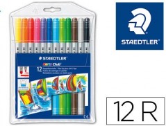 MARCADOR STAEDTLER NORIS CLUB DUPLA PONTA CAIXA DE 12 CORES