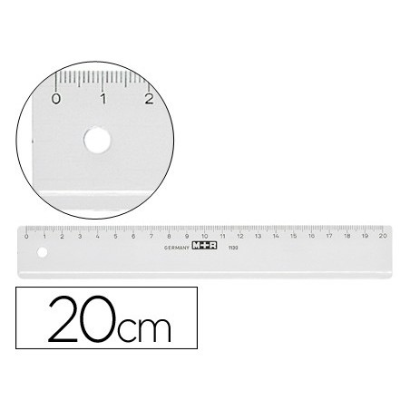 10un REGUA MOR 20 CM PLASTICO TRANSPARENTE