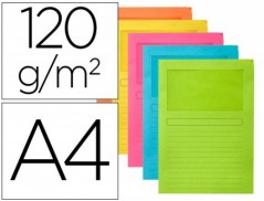 CLASSIFICADOR CARTOLINA Q-CONNECT CORES SORTIDAS COM JANELA