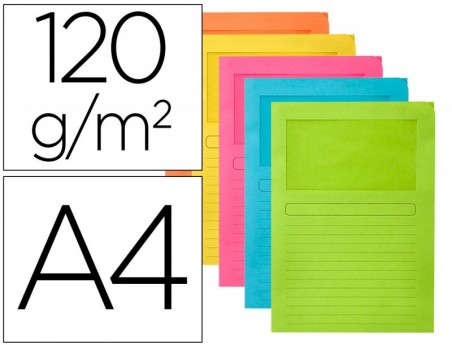 CLASSIFICADOR CARTOLINA Q-CONNECT CORES SORTIDAS COM JANELA