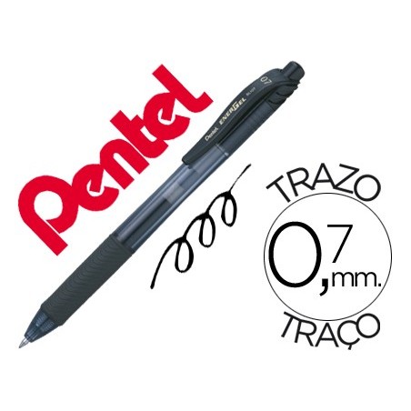 12un ROLLER PENTEL ENERGEL BL107 0.7MM PRETO