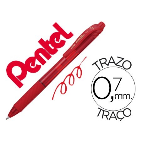 12un ROLLER PENTEL ENERGEL BL107 0.7MM VERMELHO