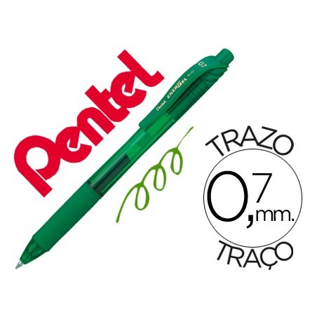 12un ROLLER PENTEL ENERGEL BL107 0.7MM VERDE