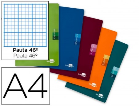 5un CADERNO ESCOLAR LIDERPAPEL SCRIPTUS 48 F DIN A4 PAUTADO