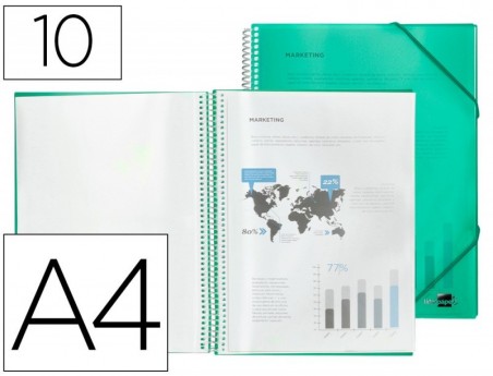 CAPA CATALOGO LIDERPAPEL COM ESPIRAL 10 BOLSAS POLIPROPILENO