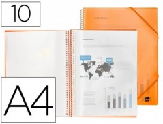 CAPA CATALOGO LIDERPAPEL COM ESPIRAL 10 BOLSAS  POLIPROPILEN