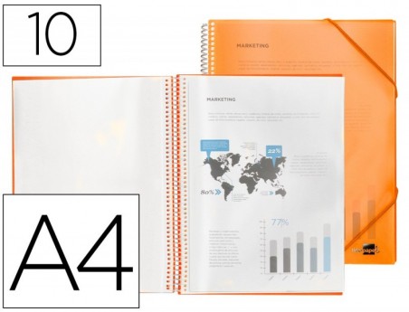 CAPA CATALOGO LIDERPAPEL COM ESPIRAL 10 BOLSAS  POLIPROPILEN