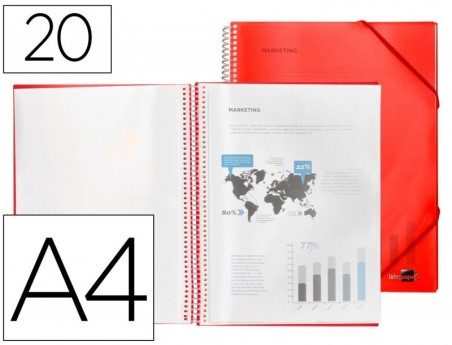 CAPA CATALOGO LIDERPAPEL COM ESPIRAL 20 BOLSAS POLIPROPILENO