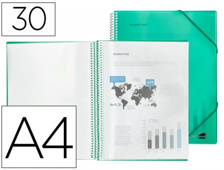 CAPA CATALOGO LIDERPAPEL COM ESPIRAL 30 BOLSAS POLIPROPILENO