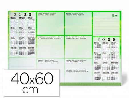 PLANEAMENTO SEMANAL LIDERPAPEL 40X60 CM 80 GR 60 FOLHAS