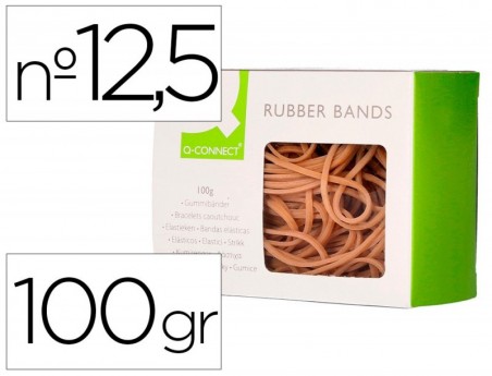 BANDAS ELASTICAS Q-CONNECT C/100 GR 100X9 MM NUMERO 12,5