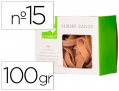 BANDAS ELASTICAS Q-CONNECT C/100 GR 100X9 MM NUMERO 15