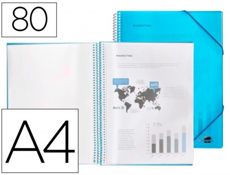 CAPA CATALOGO LIDERPAPEL COM ESPIRAL 80 BOLSAS POLIPROPILENO