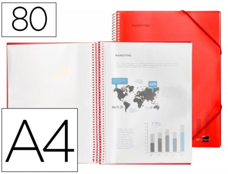 CAPA CATALOGO LIDERPAPEL COM ESPIRAL 80 BOLSAS POLIPROPILENO