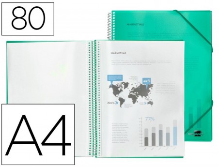 CAPA CATALOGO LIDERPAPEL COM ESPIRAL 80 BOLSAS POLIPROPILENO
