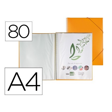 CAPA CATALOGO LIDERPAPEL COM ESPIRAL 80 BOLSAS POLIPROPILENO