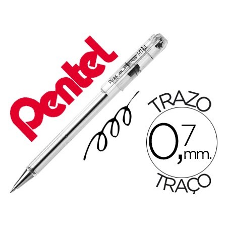 12un ESFEROGRAFICA PENTEL MINI BK77  PRETA 0,7 MM