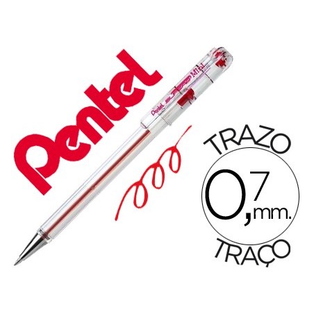 12un ESFEROGRAFICA PENTEL MINI BK77 VERMELHA 0,7 MM