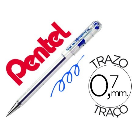 12un ESFEROGRAFICA PENTEL MINI BK77 AZUL 0,7 MM