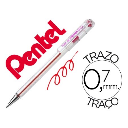 12un ESFEROGRAFICA PENTEL MINI BK77 ROSA 0,7 MM
