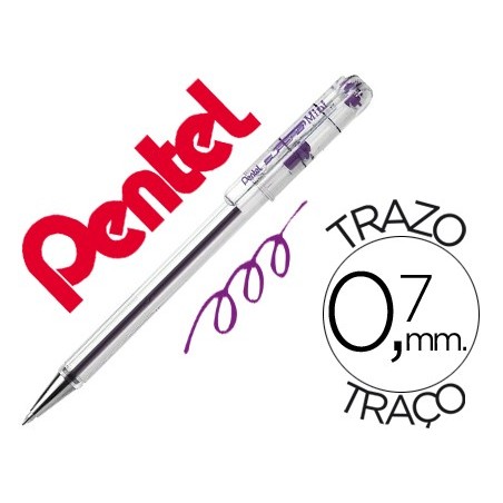 12un ESFEROGRAFICA PENTEL MINI BK77 VIOLETA 0,7 MM
