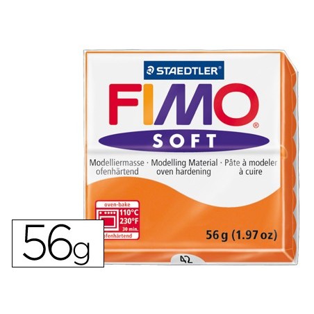 PASTA PARA MODELAR STAEDTLER FIMO SOFT 56 GR COR LARANJA