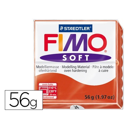 PASTA PARA MODELAR STAEDTLER FIMO SOFT 56 GR COR VERMELHO IN