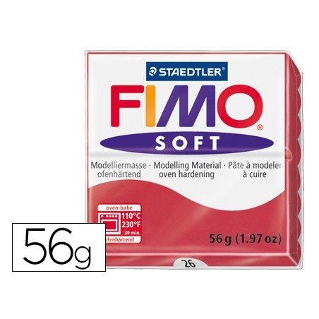 PASTA PARA MODELAR STAEDTLER FIMO SOFT 56 GR COR VERMELHO CE