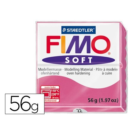 PASTA PARA MODELAR STAEDTLER FIMO SOFT 56 GR COR FRAMBOESA