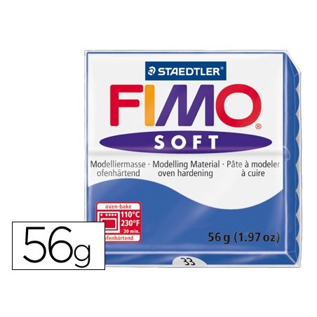 PASTA PARA MODELAR STAEDTLER FIMO SOFT 56 GR COR AZUL BRILHA