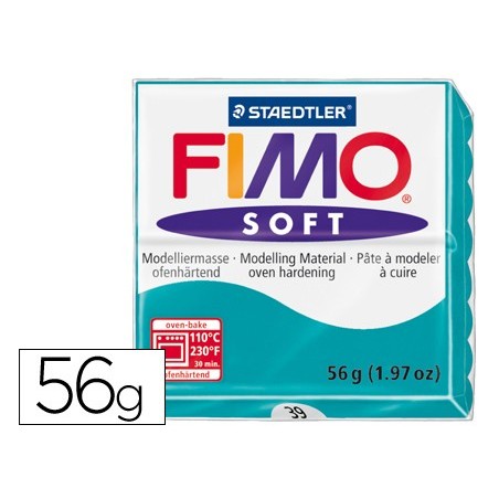 PASTA PARA MODELAR STAEDTLER FIMO SOFT 56 GR COR VERDE MENTA