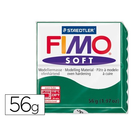PASTA PARA MODELAR STAEDTLER FIMO SOFT 56 GR COR VERDE ESMER